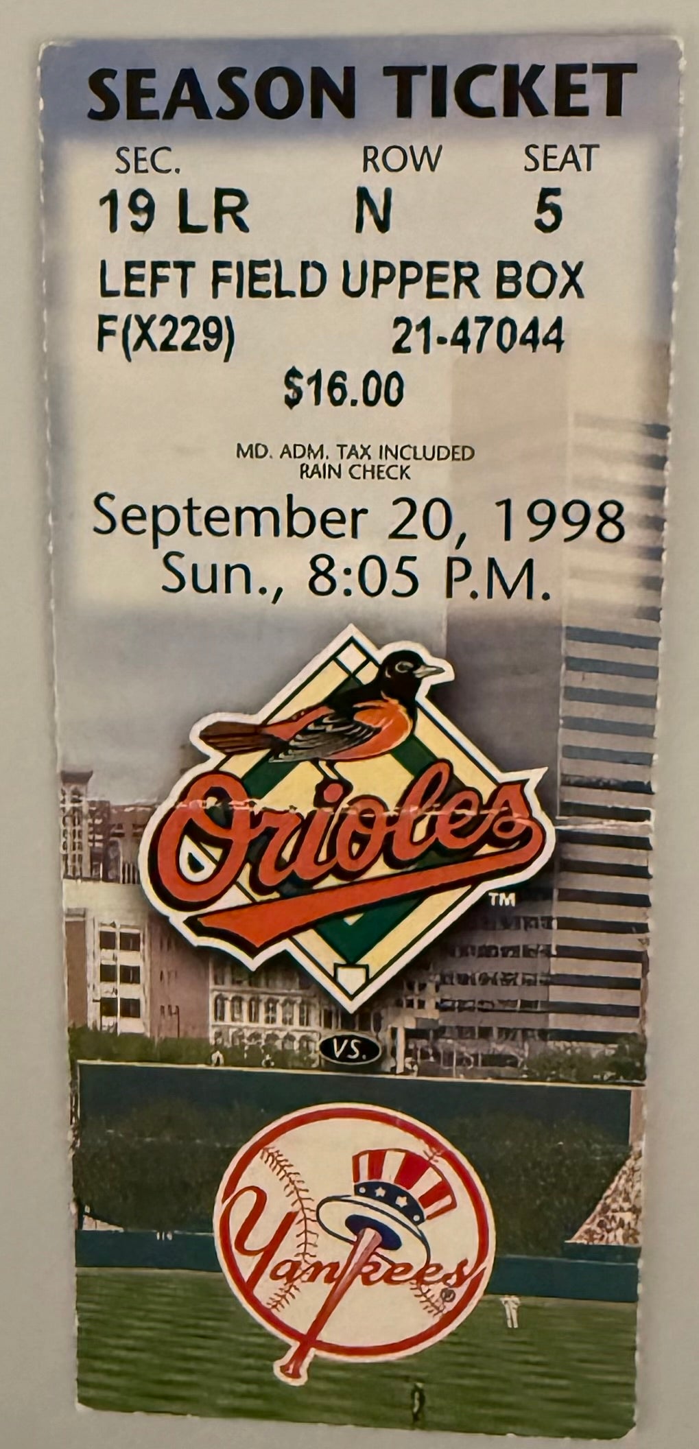 September 20, 1998, Cal Ripken - The Streak Ends (C) (CR)