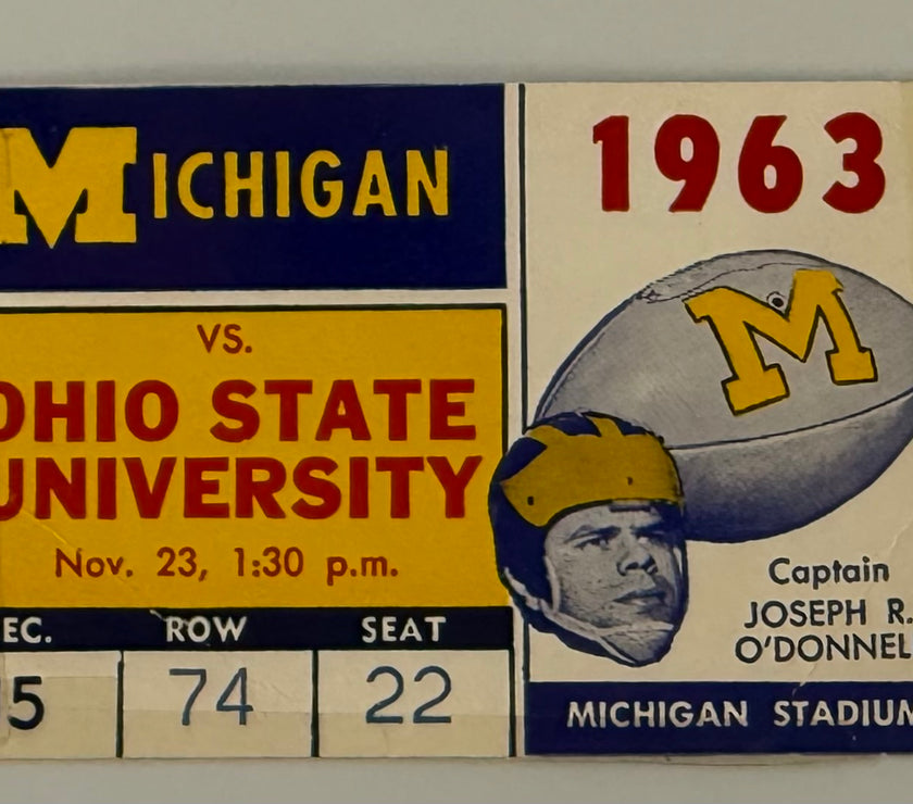 1963 Michigan versus Ohio State, Kennedy Assassination Weekend, 11/23/63, Game Played 11/30/63