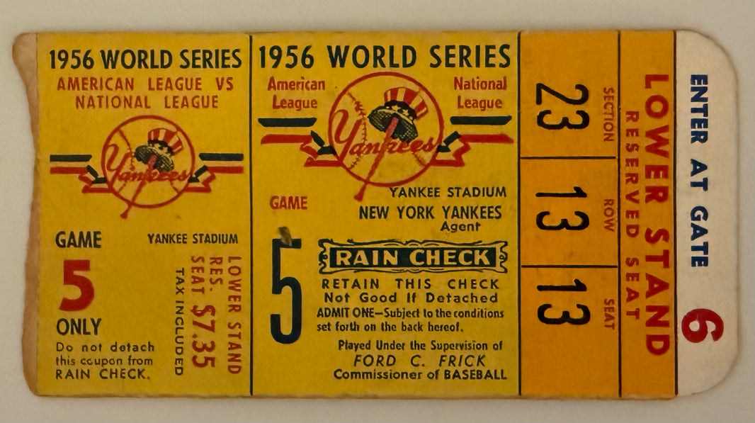 1956 World Series Game 5, Don Larsen Perfect Game