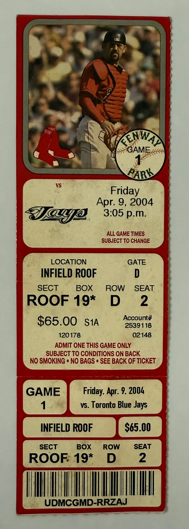 2004 Home Opener at Fenway Park, April 9, 2004