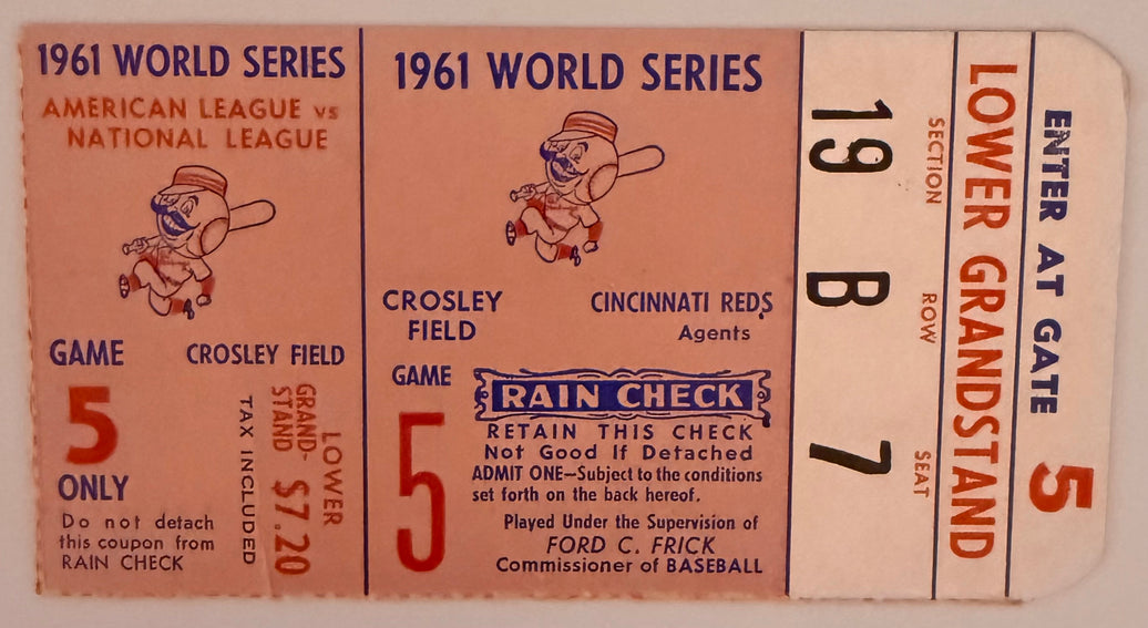 1961 World Series Game Five, Yankees versus Reds, Crosley Field-Cincinnati