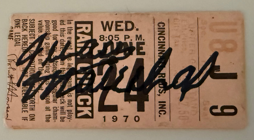 June 24, 1970, Reds Last Game at Crosley Field, Signed by Juan Marrichal Opposing Giants Starter NIP