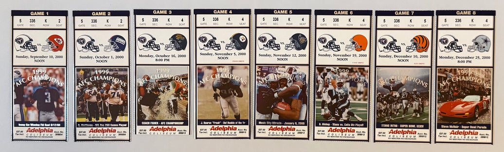2000 Tennessee Titans, Season Tickets Games 1 - 8