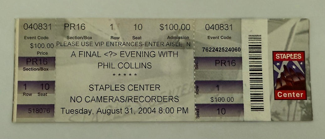 2004 Phil Collins -A Final (?) Evening with Phil Collins at the Staples Center, August 31, 2004