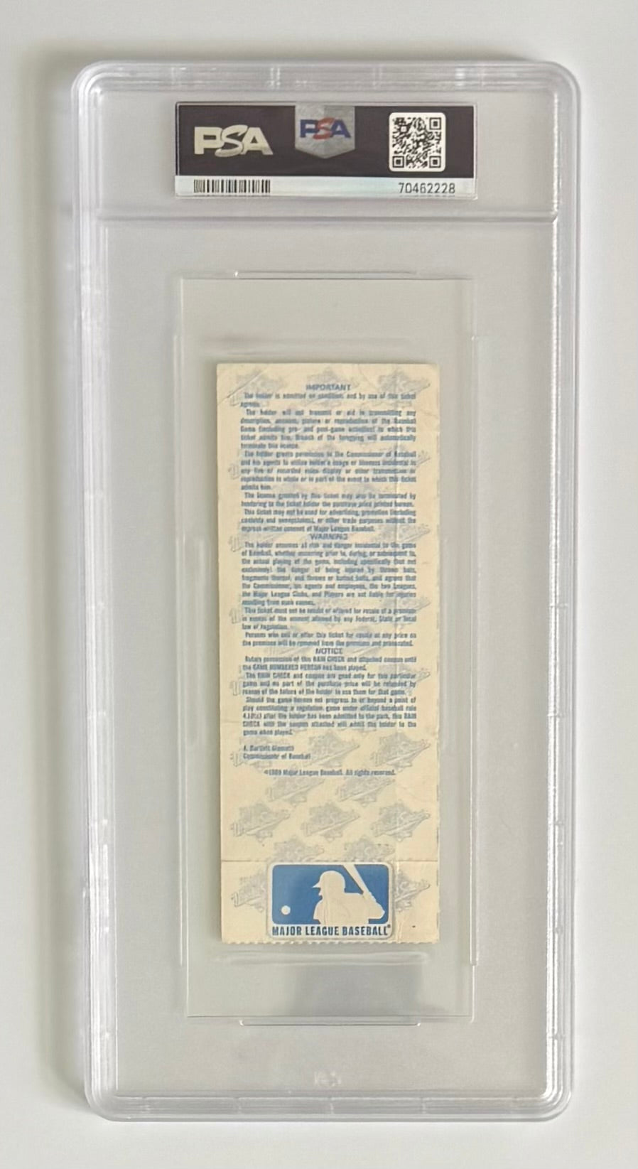1989 "Earthquake Game" Game 3 - October 17, 1989, World Series in San Francisco vs Oakland Athletics, PSA