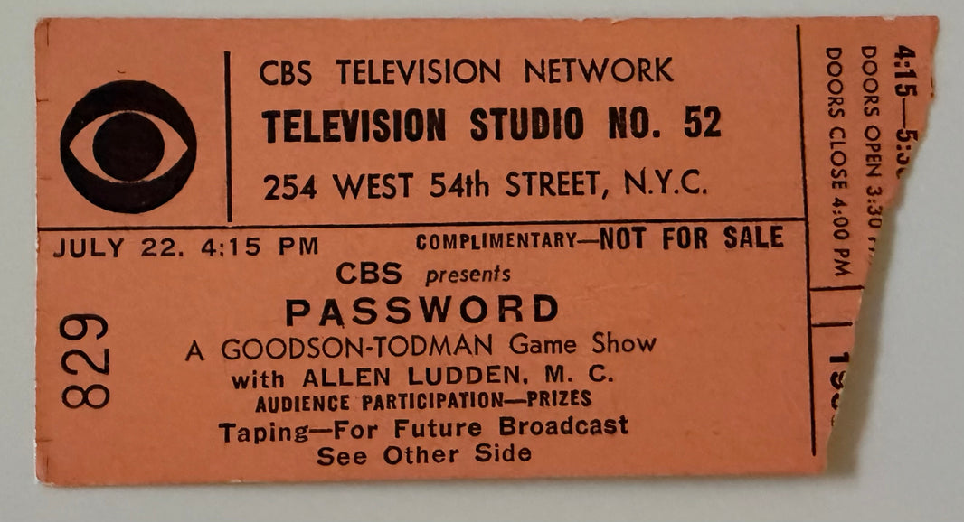 Password TV Show Starring Allen Ludden