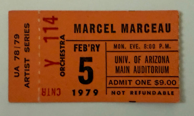 1979 Marcel Marceau, University of Arizona Auditorium, February 5, 1979