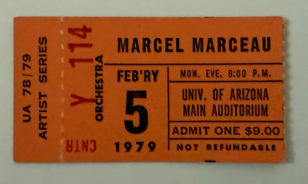 1979 Marcel Marceau, University of Arizona Auditorium, February 5, 1979