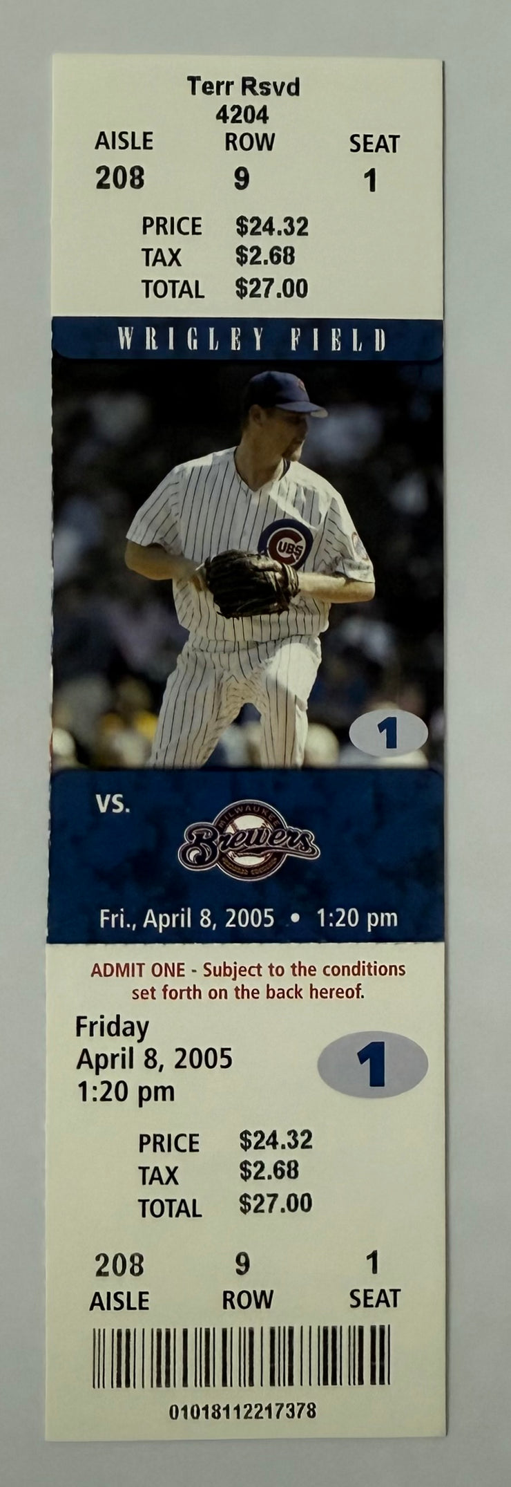 2005 Milwaukee Brewers at Wrigley Field Opening Day, April 8, 2005