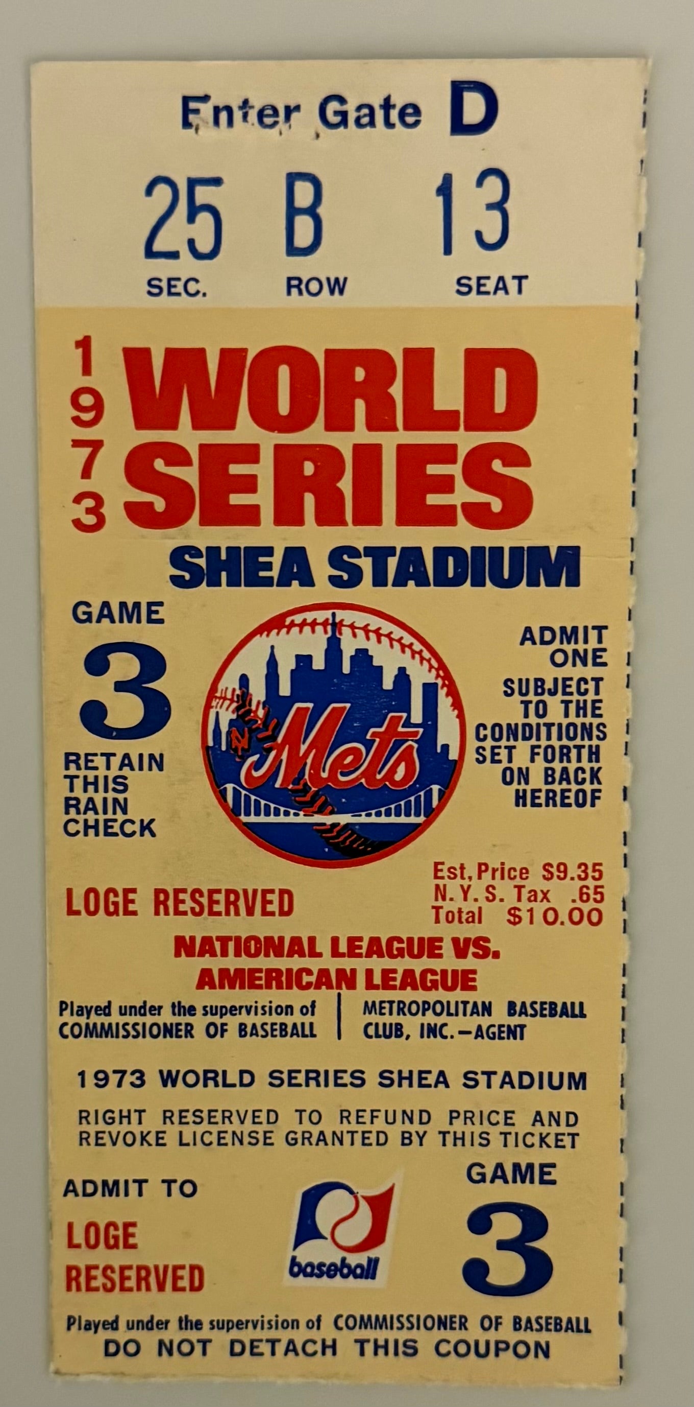 1973 World Series Game Three, Final Game Willie Mays