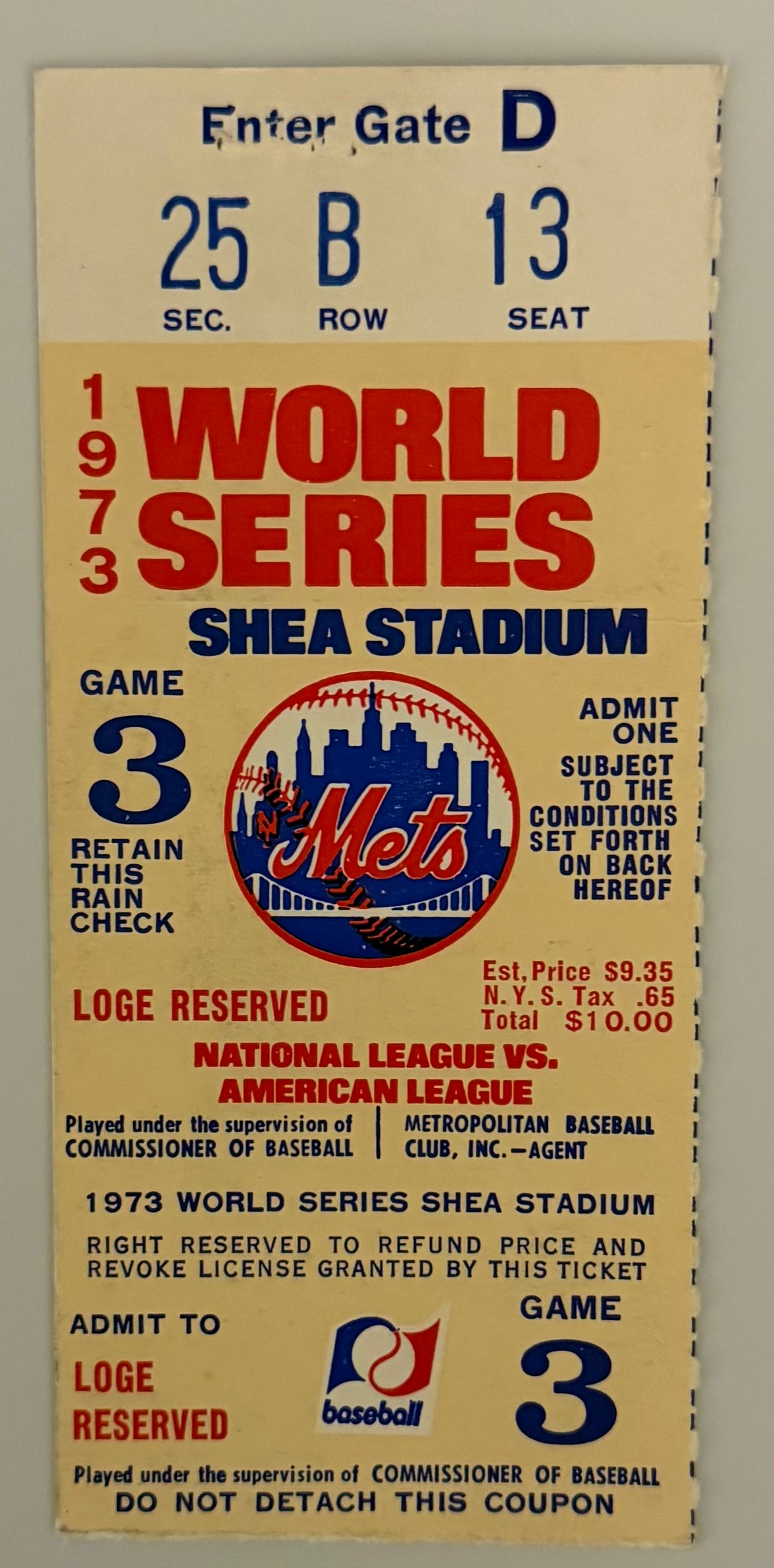 1973 World Series Game Three, Final Game Willie Mays