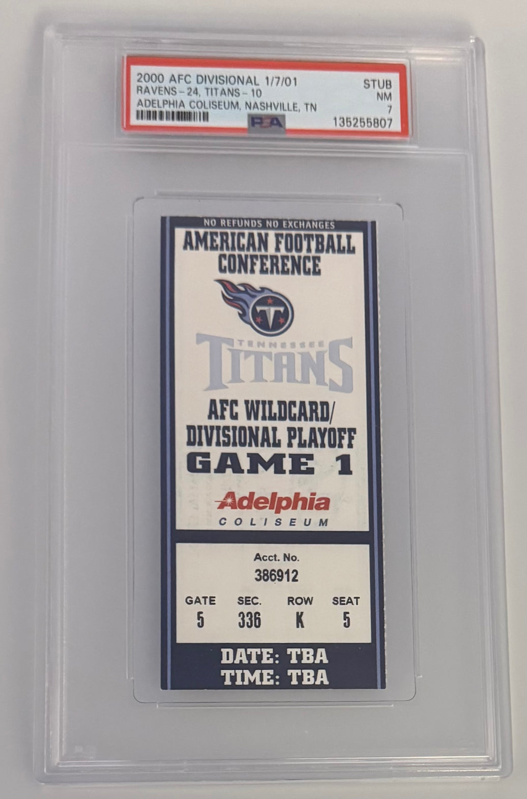 January 7, 2001, 2000 AFC Divisional Playoff, Ravens 24 - Titans 10