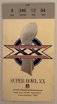 January 26, 1986, Super Bowl XX, Bears versus Patriots (C)