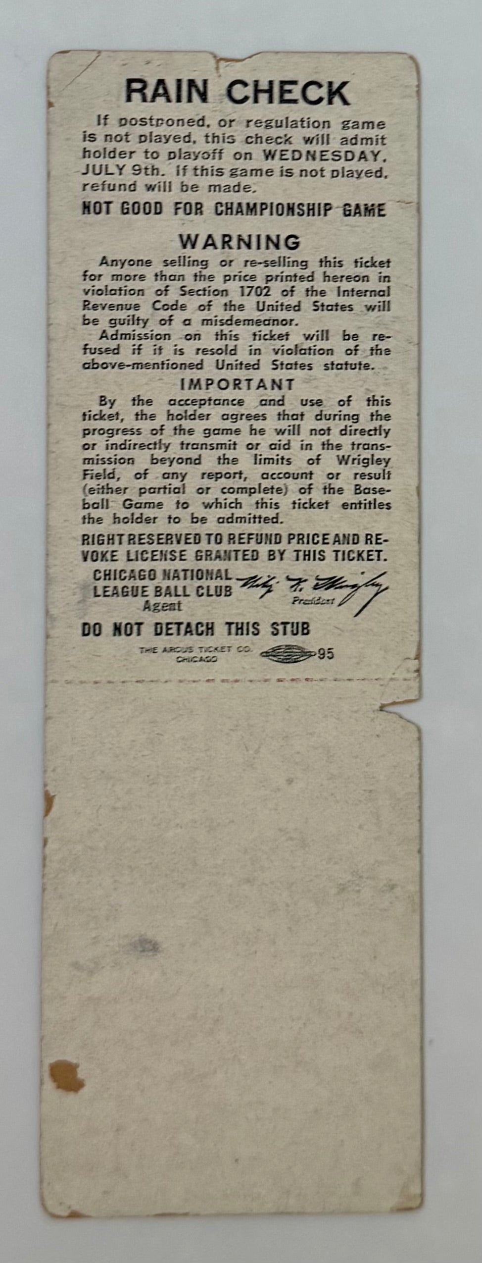 1947 All Star Game at Wrigley Field, July 8, 1947, American League Wins 2-1