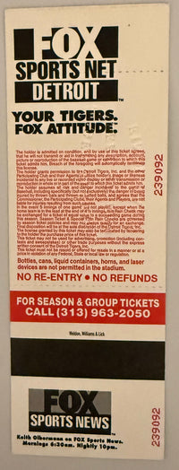 September 27, 1999, Detroit Tigers Final Game, Tiger Stadium