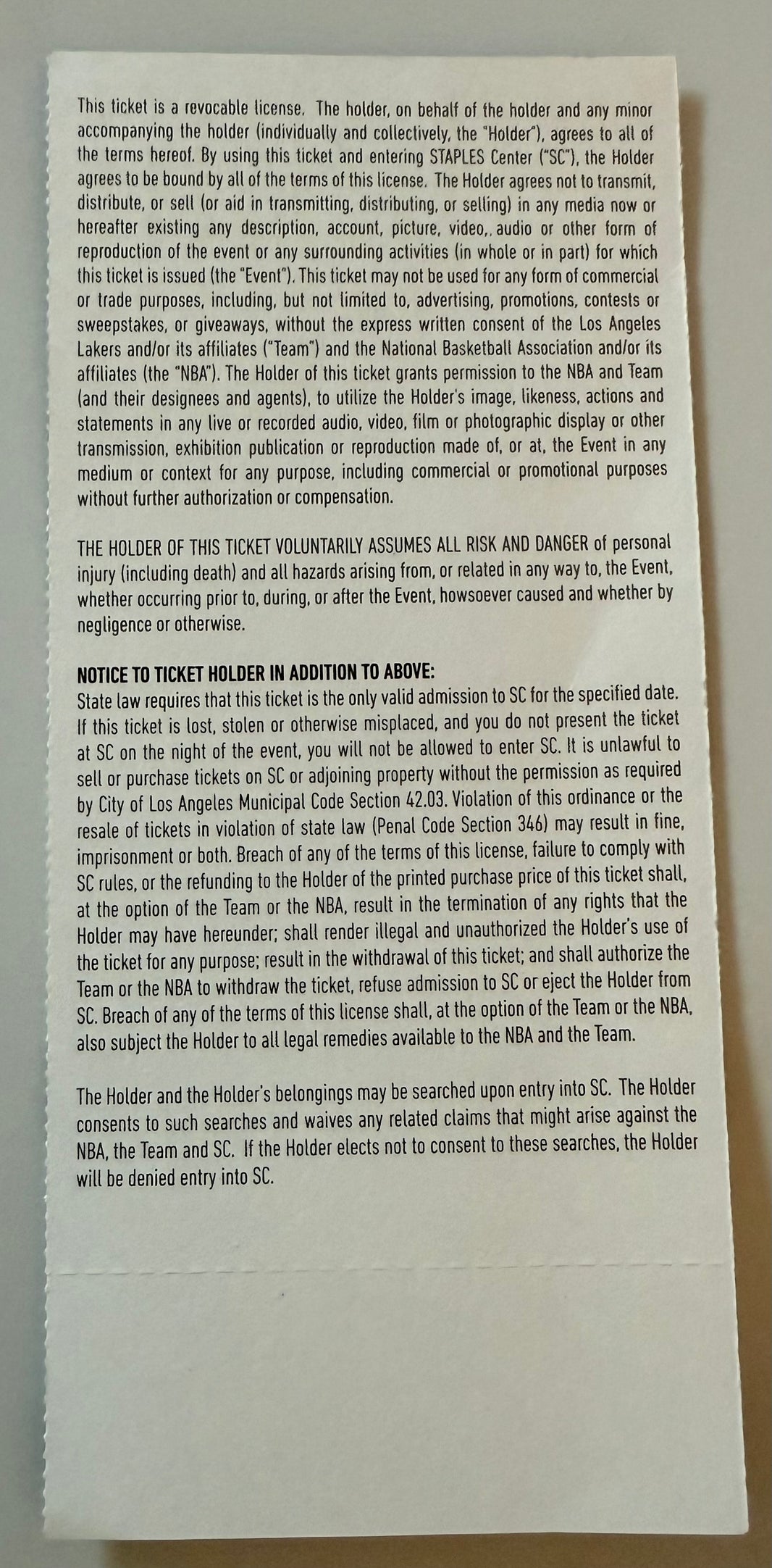 4/13/2016 Kobe Bryant Final Game  (With Lanyard)