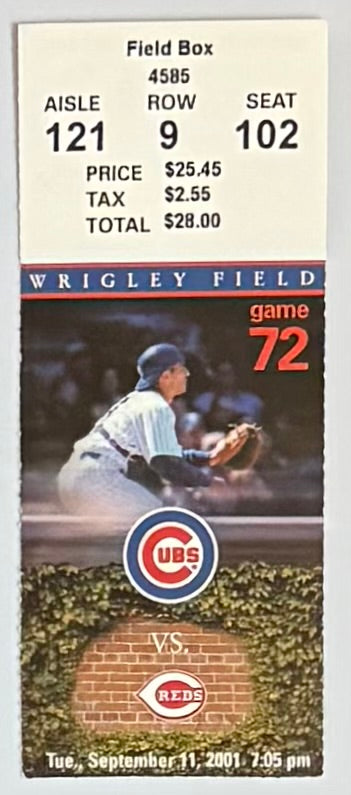 September 11, 2001, Reds at Chicago Cubs, Scheduled on Infamous Date