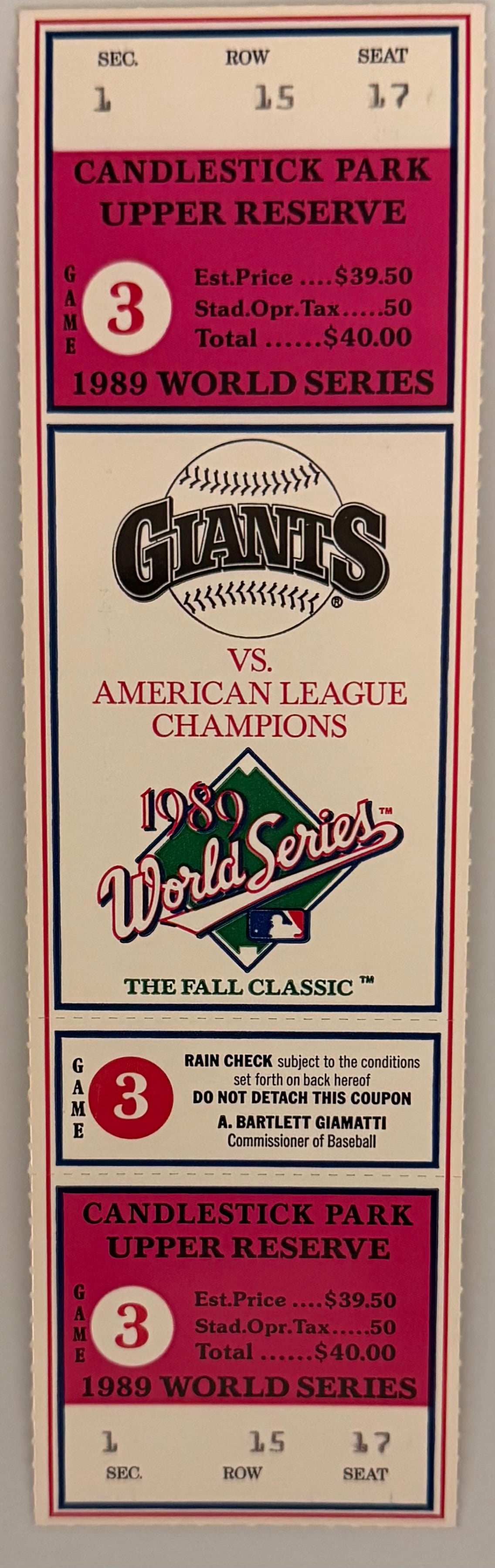 1989 World Series Game 3, San Francisco, The Earthquake Game