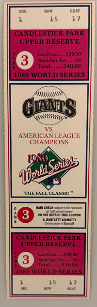 1989 World Series Game 3, San Francisco, The Earthquake Game