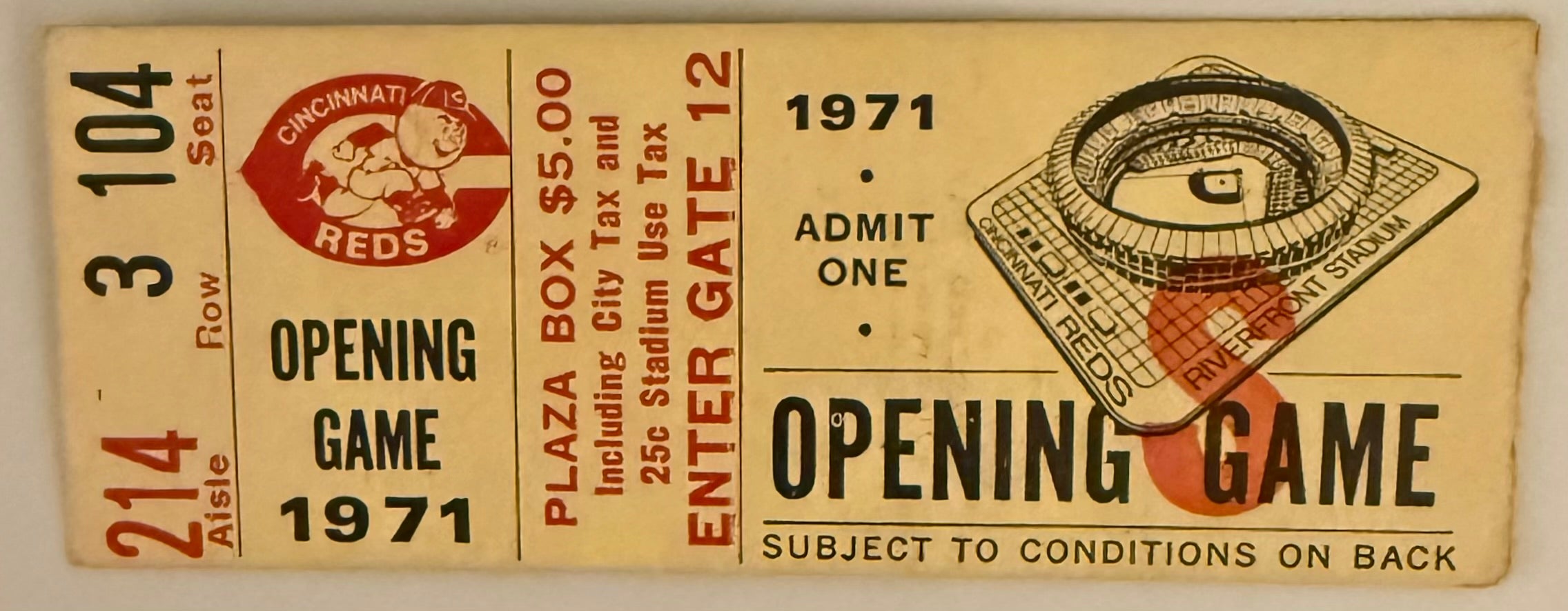 1971 Cincinnati Reds First Opening Day at Riverfront Stadium