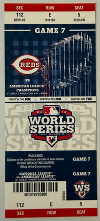 2012 World Series, Game 7, Cincinnati Reds, Phantom Ticket, Game Not Played