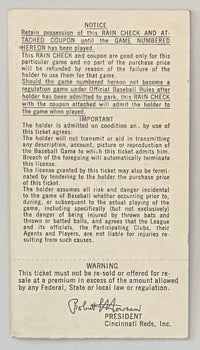1973 NLCS Game Two, Reds versus Mets, Riverfront Stadium (Condition)