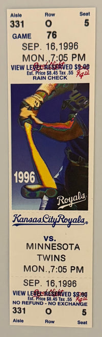 1996 Paul Molitor’s 3000th Hit, 9/16/1996