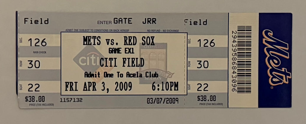 2009 First Game Ever at Citi Field,  Mets versus Red Sox, April 3, 2009 (Exhibition Game)