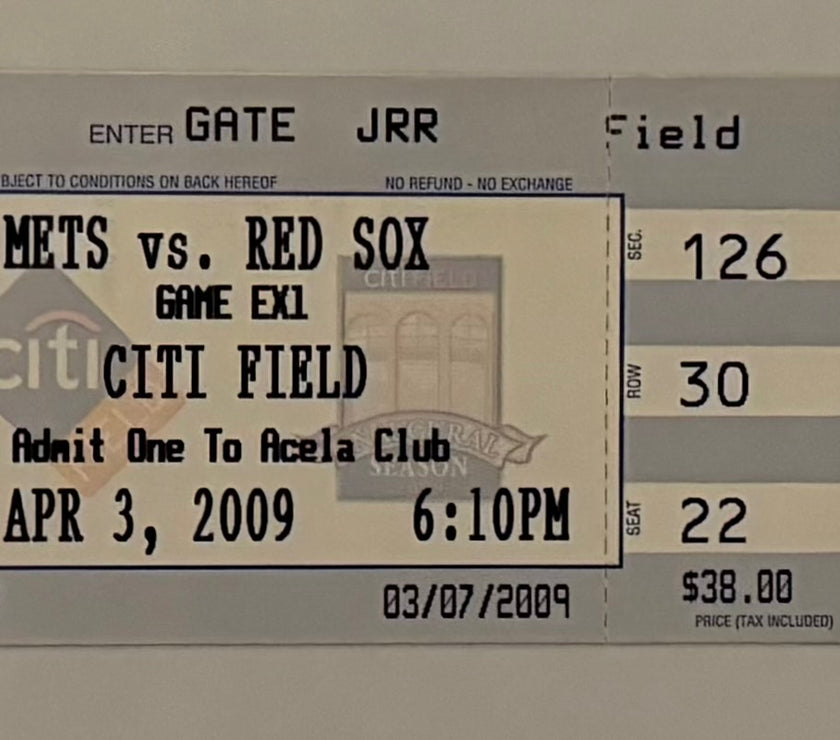2009 First Game Ever at Citi Field,  Mets versus Red Sox, April 3, 2009