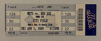 2009 First Game Ever at Citi Field,  Mets versus Red Sox, April 3, 2009
