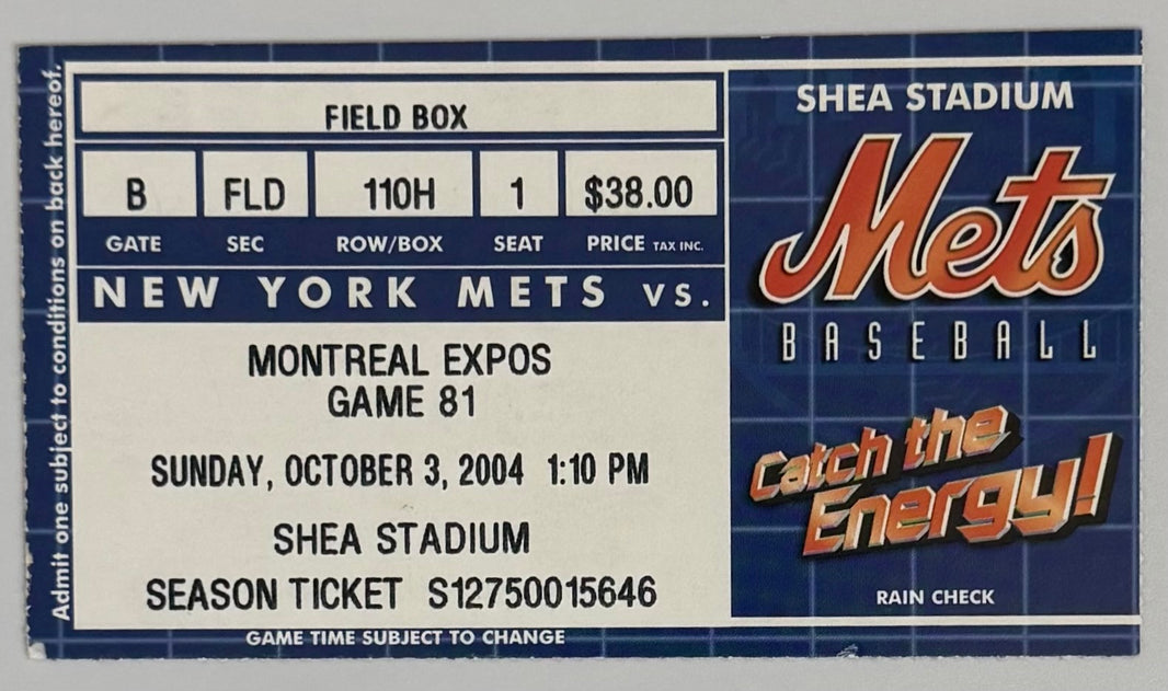 October 3, 2004, Montreal Expos Final Game