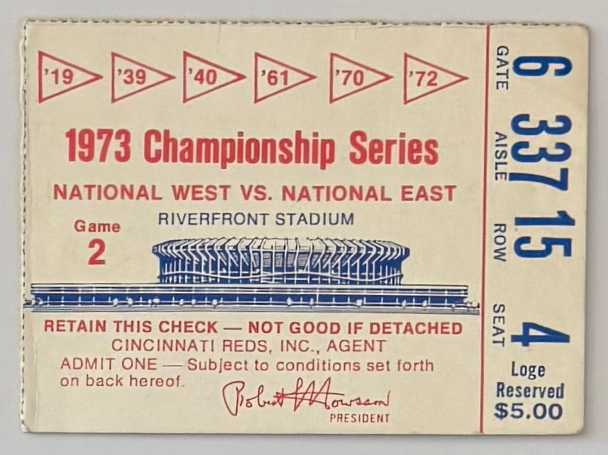 1973 NLCS Game Two, Reds versus Mets, Riverfront Stadium (Condition)