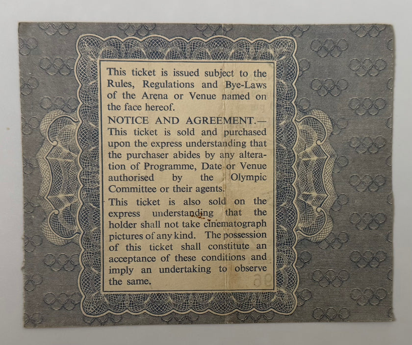1948 Ticket to the Opening Ceremony of the 1948 Olympics, Held in London, England, July 29, 1948