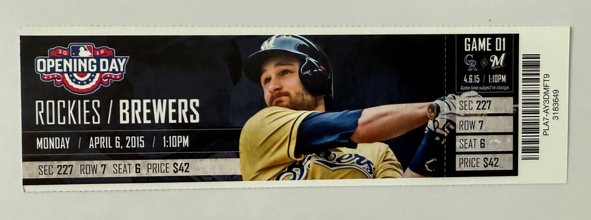 2015 Colorado Rockies versus Milwaukee Brewers Opening Day in Milwaukee, April 6, 2015