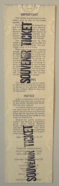 1977 World Series Phantom, Game 2, Kansas City Royals