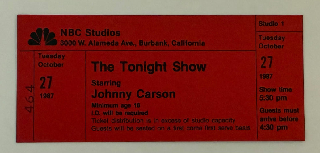 1987 Tonight Show with Johnny Carson, October 27, 1987