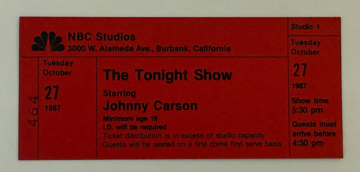 1987 Tonight Show with Johnny Carson, October 27, 1987