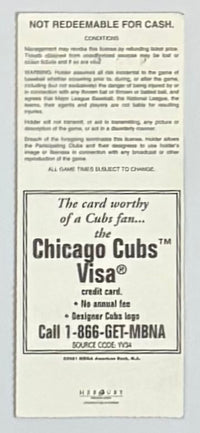 September 11, 2001, Reds at Chicago Cubs, Scheduled on Infamous Date