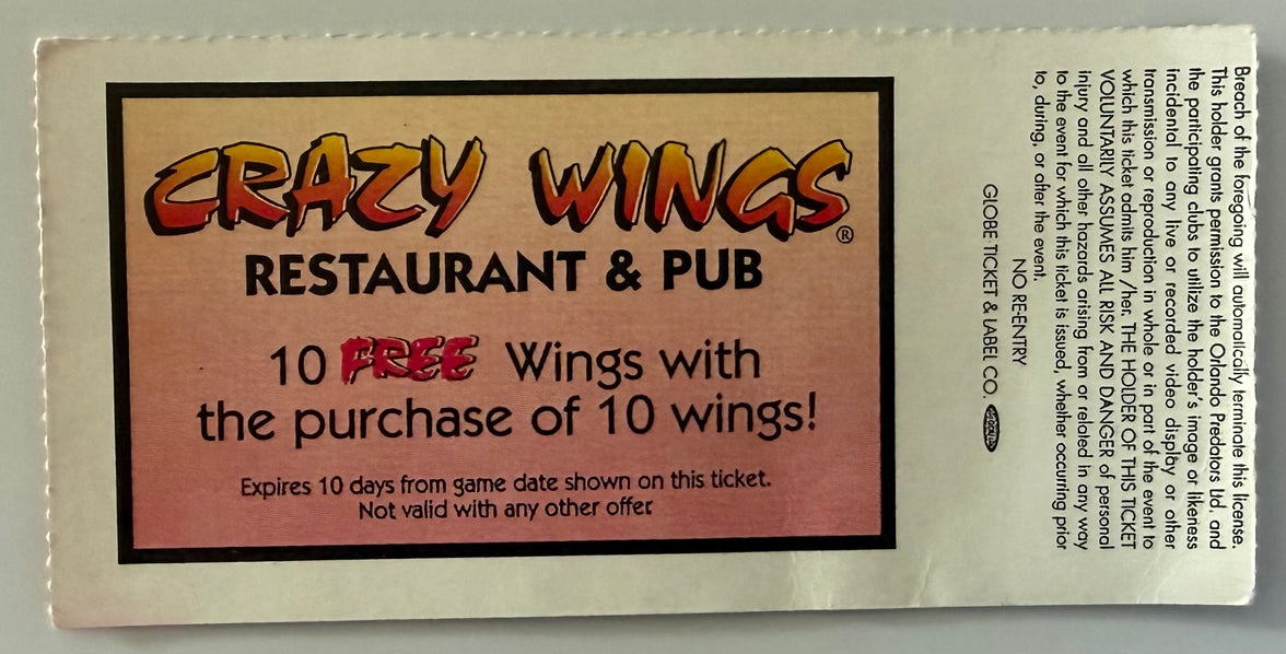 June 21, 1996, Orlando Predators versus Iowa Barnstormers, Arena Football League