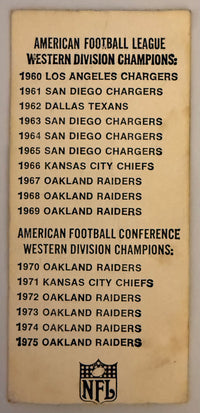 12/27/1975 Raiders Playoff Game versus Bengals, Paul Brown Final Game Coached