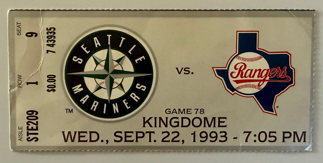September 22, 1993, Nolan Ryan Final Game, Suite Ticket
