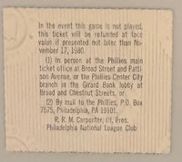 1980 World Series, Game Six, Audit Ticket, Phillies Clinch
