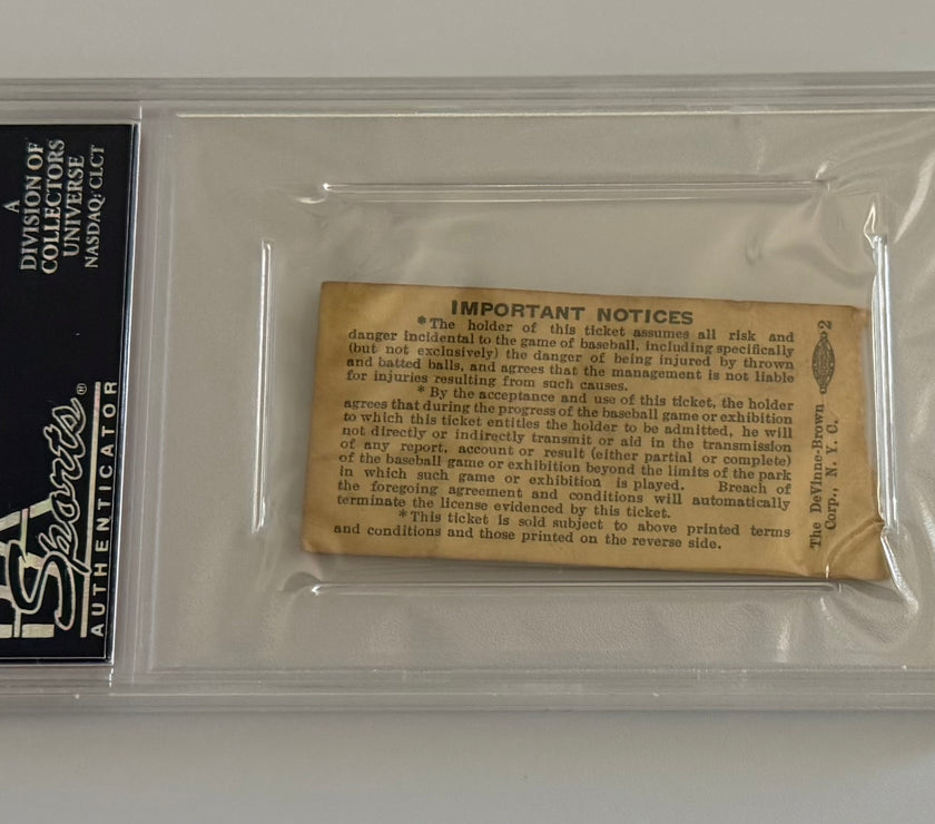 1938 Monte Pearson Pitches First No Hitter at old Yankee Stadium, August 27, 1938, PSA Graded Good 2