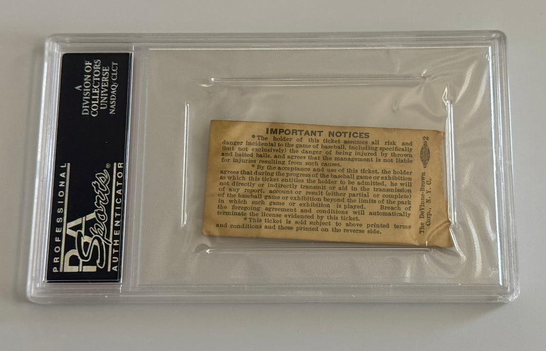 1938 Monte Pearson Pitches First No Hitter at old Yankee Stadium, August 27, 1938, PSA Graded Good 2