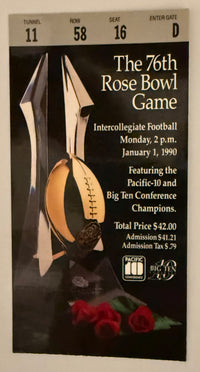 1/1/1990 Bo Schembechler Last College Football Game, 1990 Rose Bowl, University of Michigan