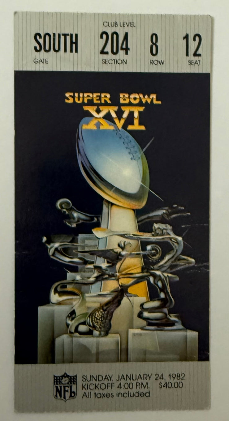 1982 Super Bowl XVI between San Francisco 49ers and Cincinnati Bengals, January 24, 1982