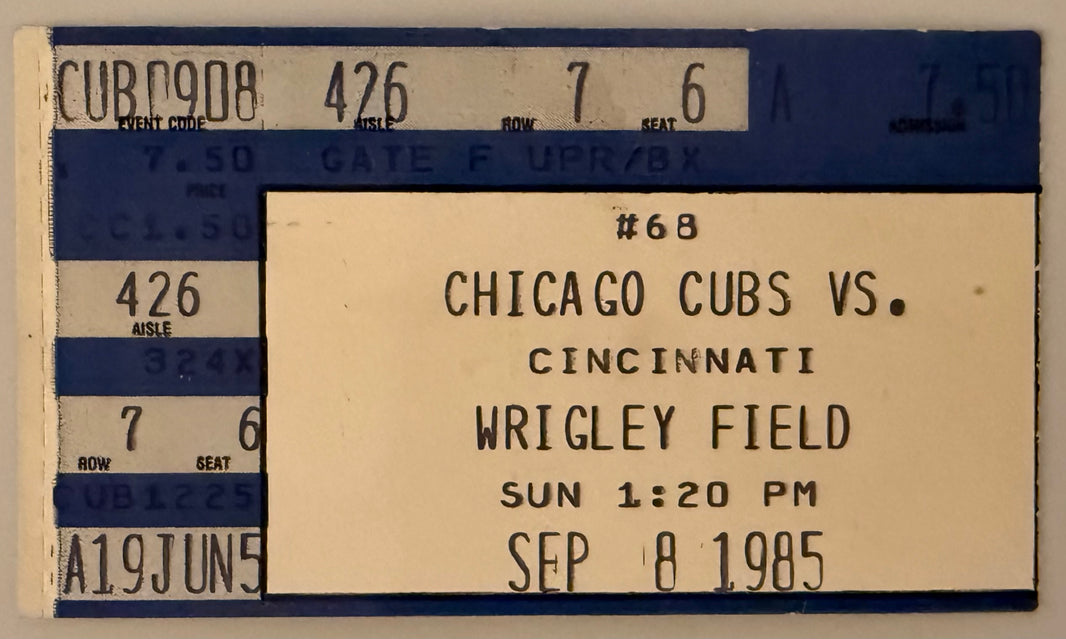 9/8/85 Pete Rose HIT # 4191 Ties Ty Cobb