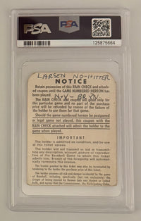October 8, 1956 World Series Game 5, Yankees-2, Dodgers-0, Don Larsen Perfect Games, PSA Authentic