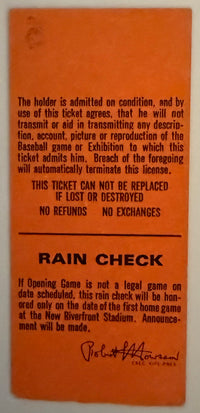 June 30, 1970, Opening Game, Riverfront Stadium, Cincinnati