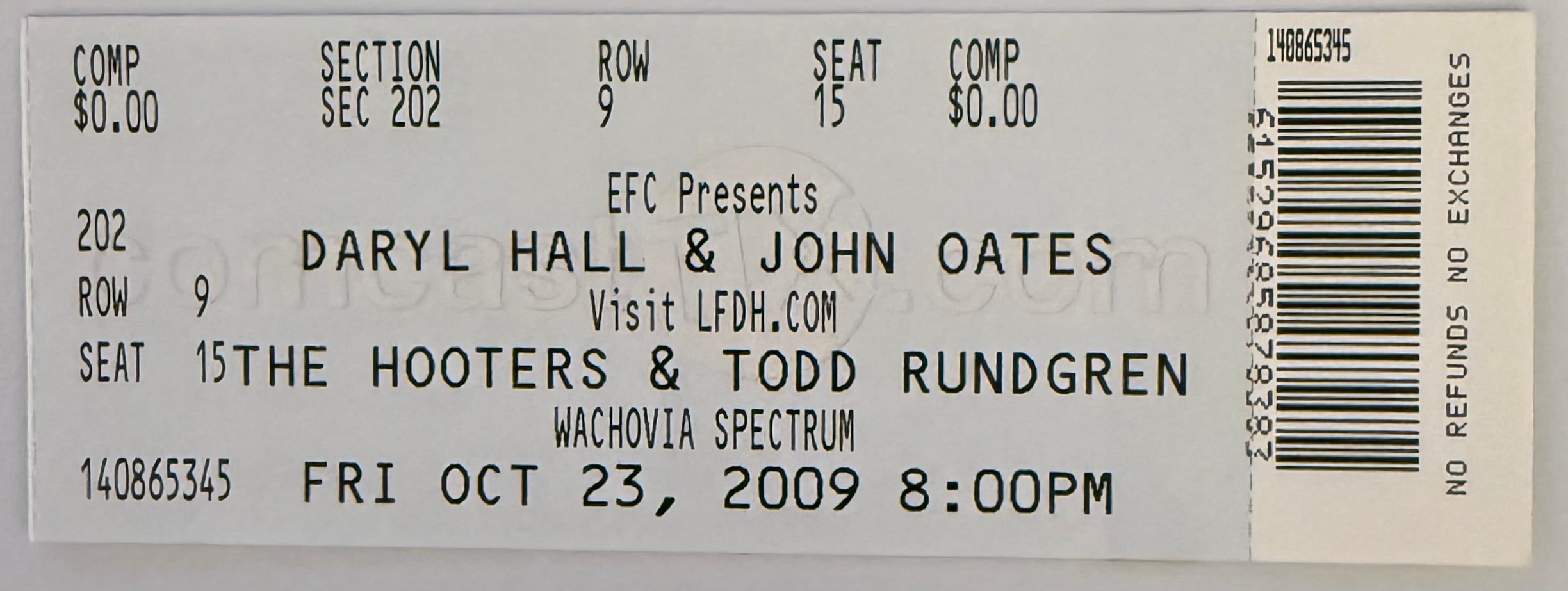 October 23, 2009, Hall & Oates